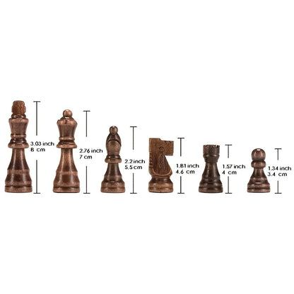 Houten Schaakstukken Set 32-Delig Massief Hout Klassiek Design
