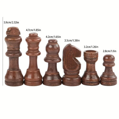 Houten Schaakstukken Set 32-Delig Massief Hout Klassiek Design