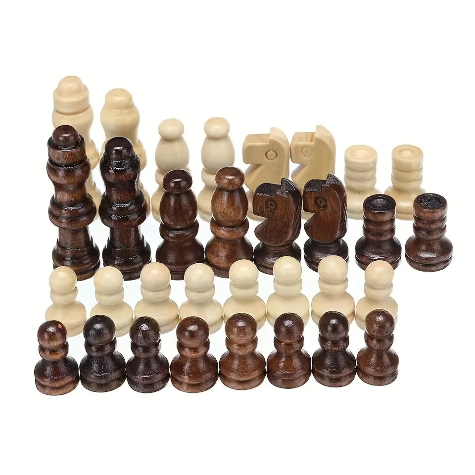Houten Schaakstukken Set 32-Delig Massief Hout Klassiek Design