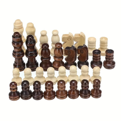 Houten Schaakstukken Set 32-Delig Massief Hout Klassiek Design