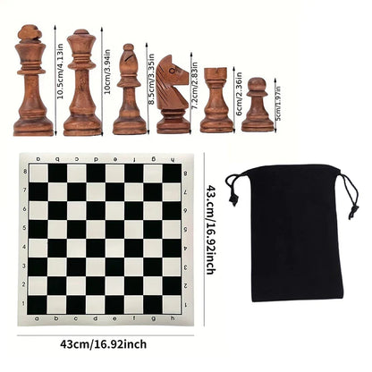 Houten Schaakstukken Set 32-Delig Massief Hout Klassiek Design