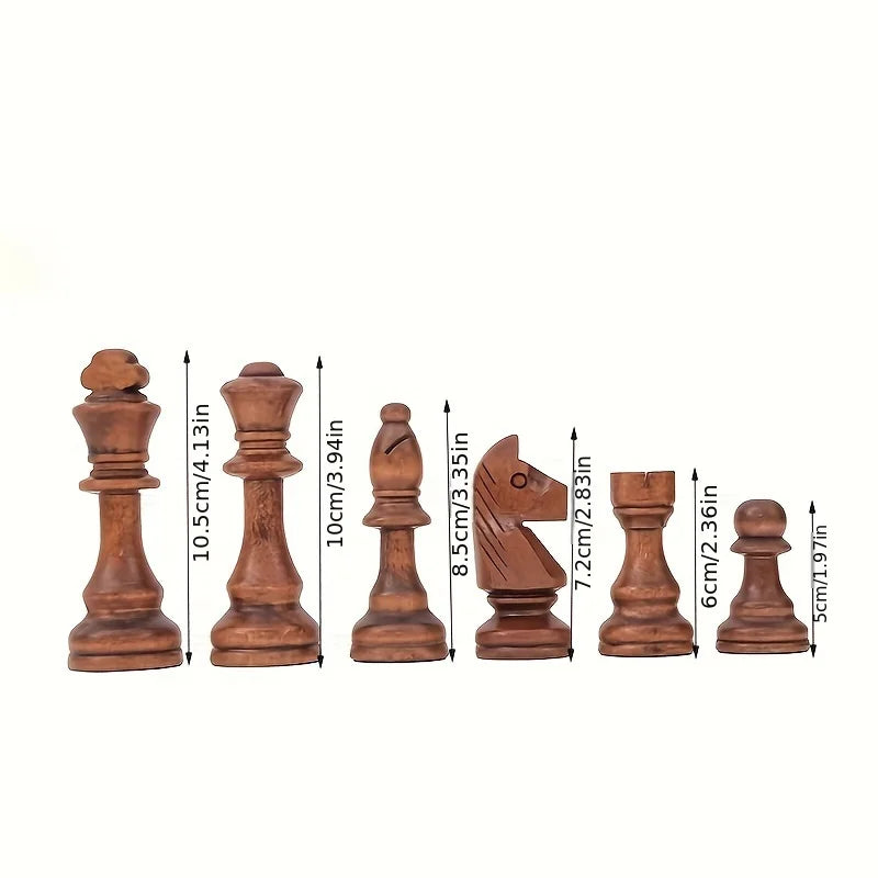 Houten Schaakstukken Set 32-Delig Massief Hout Klassiek Design