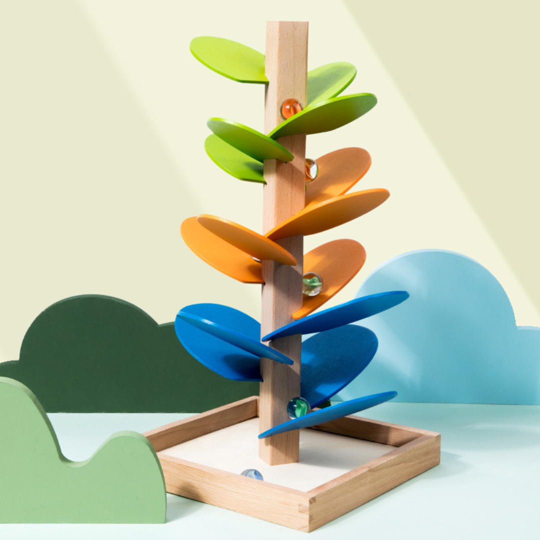 Houten Knikkerbaan Regenboog Speelgoed Educatief - Velinix