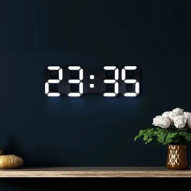 3D LED Wandklok Digitale Klok met Instelbare Verlichting