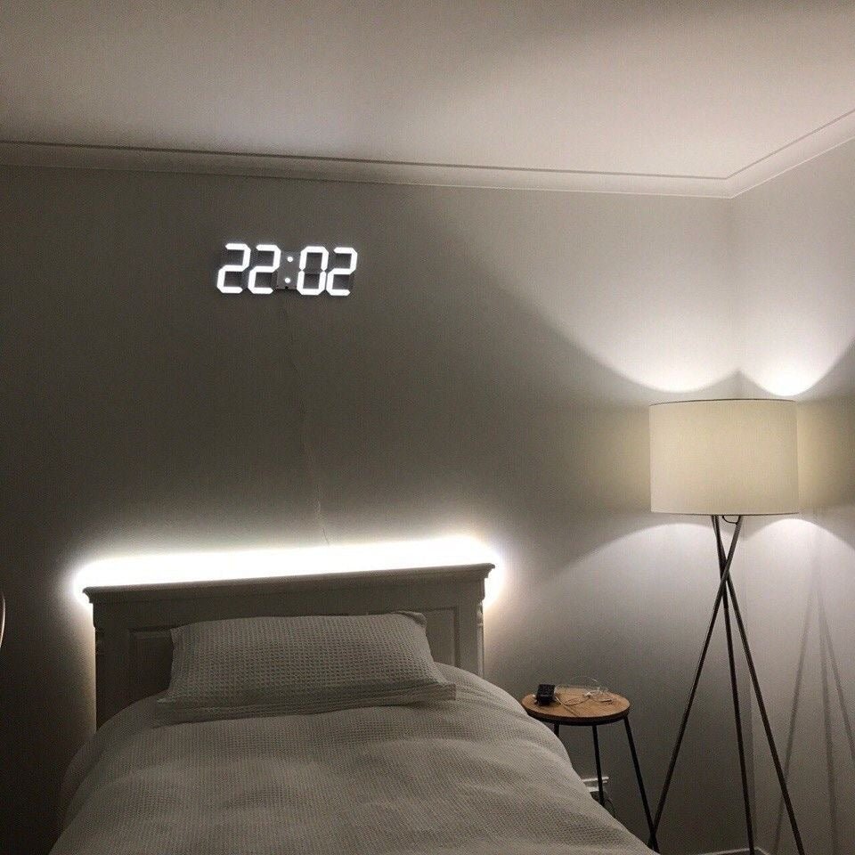 3D LED Wandklok Digitale Klok met Instelbare Verlichting