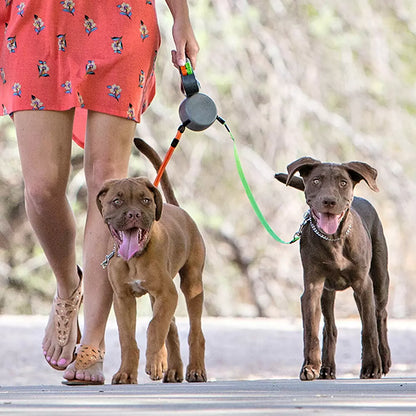 Dubbele Hondenriem met LED Licht Intrekbare Leash