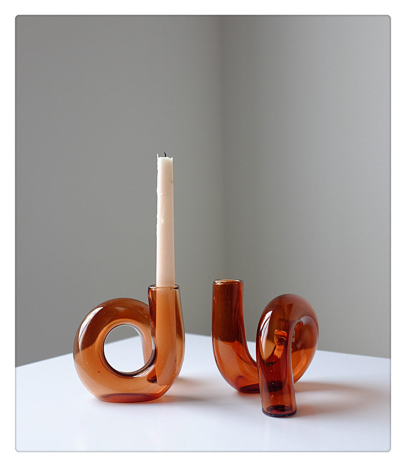 Glazen Vase Kandelaar Hydroponic Uniek Loop Design