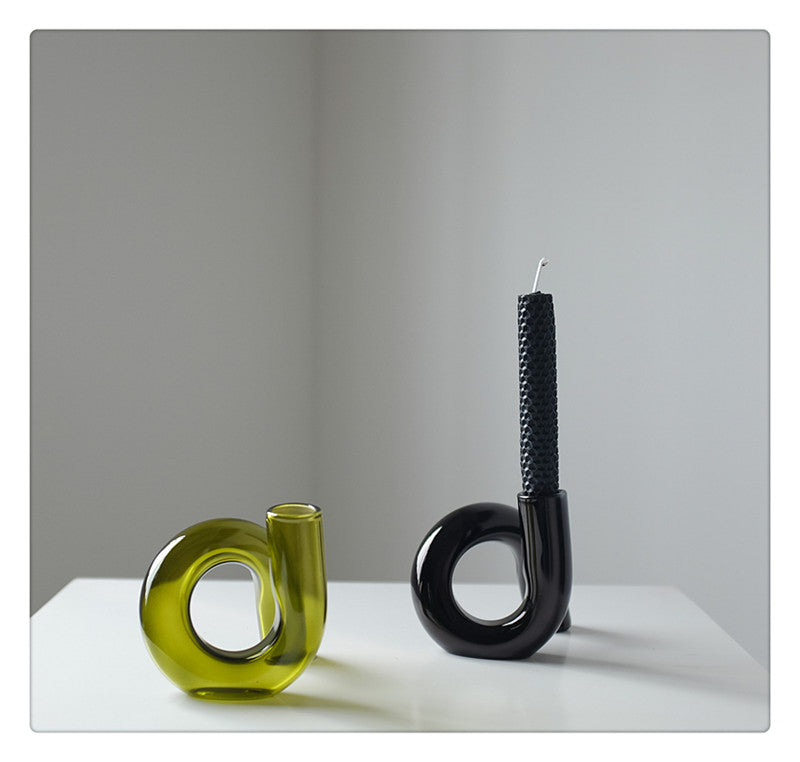 Glazen Vase Kandelaar Hydroponic Uniek Loop Design