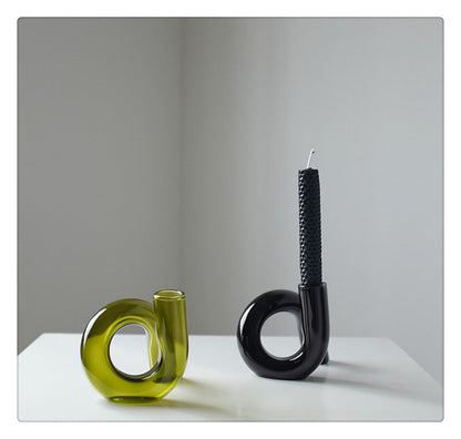 Glazen Vase Kandelaar Hydroponic Uniek Loop Design