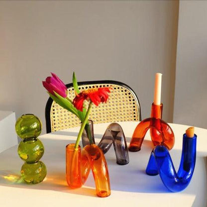 Glazen Vase Kandelaar Hydroponic Uniek Loop Design - Velinix