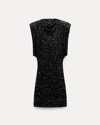 Ina™ – Dames Galajurk met Glitter en Schoudervulling voor Feestelijke Gelegenheden