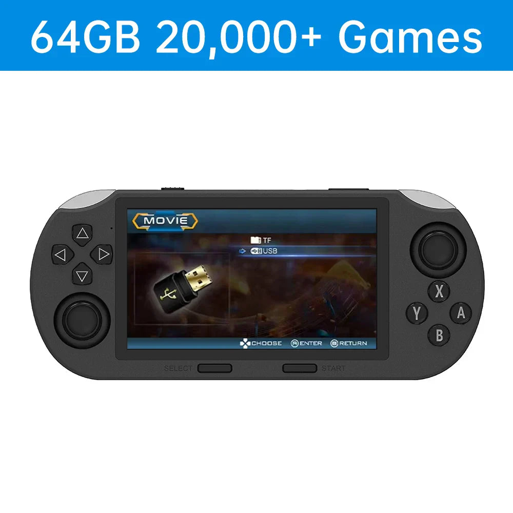 Retro Handheld Console 64GB met 20000 Games en 2 Speler Modus
