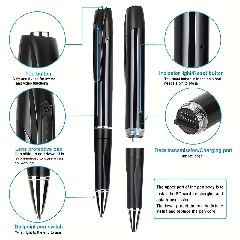 InvisiPen™ 1080p SpyCam Pen – Discreet & Professioneel