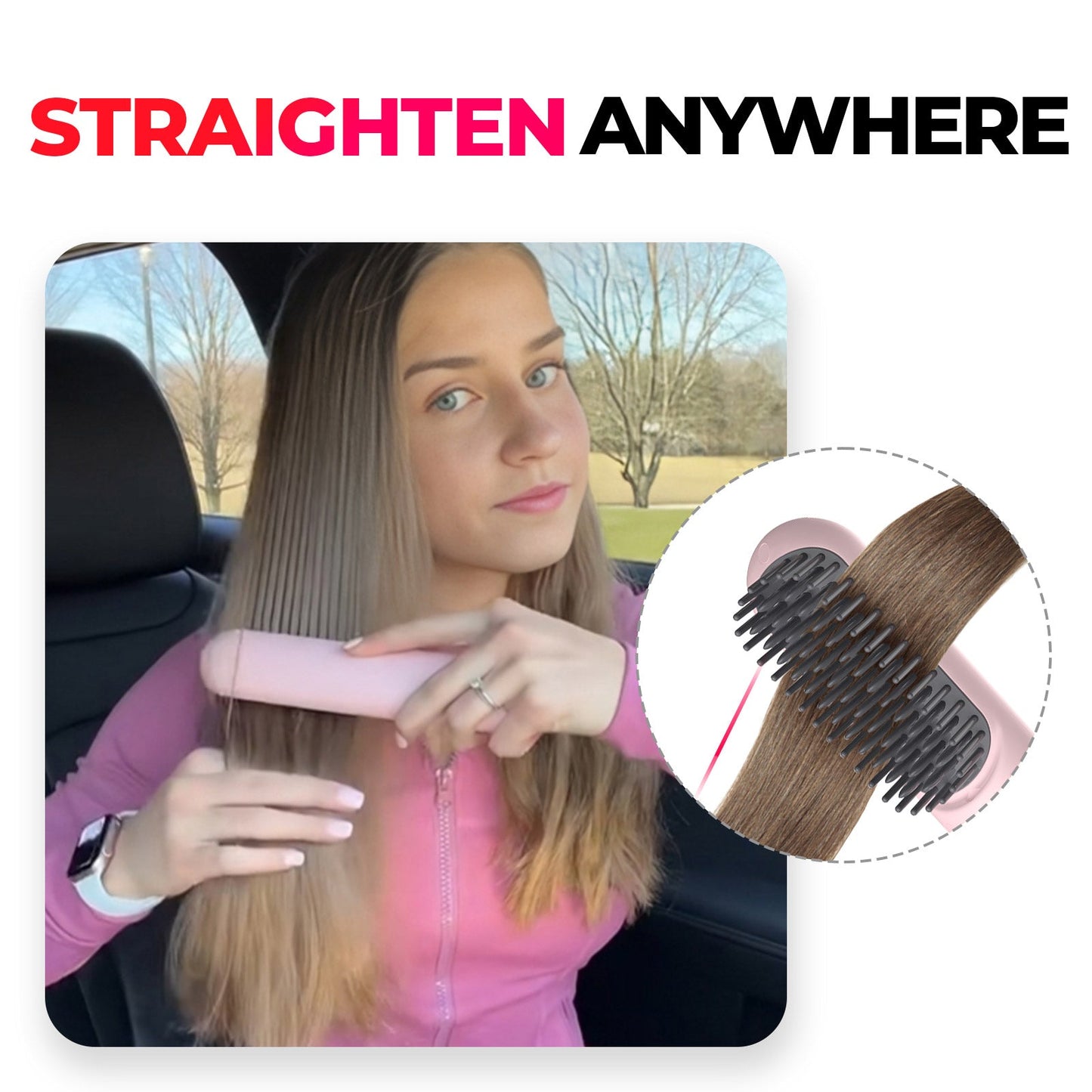 Draadloze Haarborstel Steil en Krul Styler Oplaadbaar