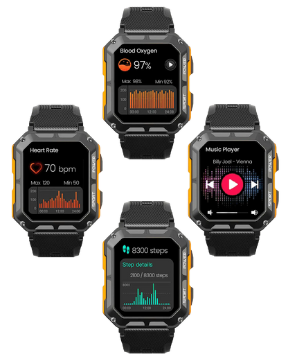 IronWatch - Onverwoestbare outdoor smartwatch voor mannen met lange batterijduur en gezondheidsfuncties 8