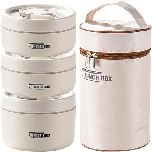 Isolerende Lunchbox Set RVS Stapelbaar voor Werk en Onderweg - Velinix