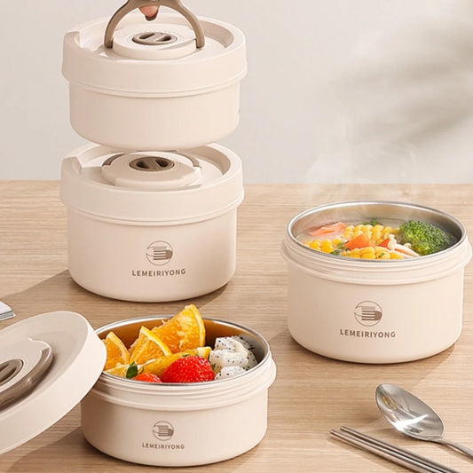 RVS Lunchbox Set Isolerend en Stapelbaar voor Onderweg - Velinix