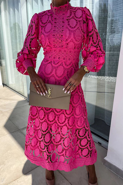 Iza™ – Dames Maxi Jurk met Lange Mouwen Elegante Pasvorm en Luxe Stof
