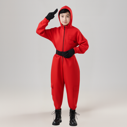 Kinder Jumpsuit Bewaker Kostuum Capuchon Set Polyester