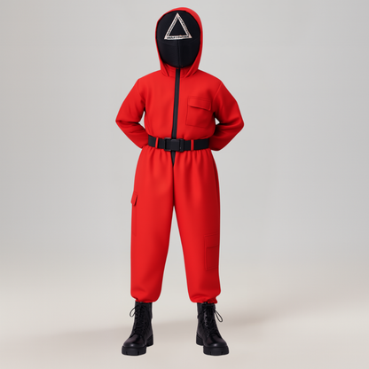 Kinder Jumpsuit Bewaker Kostuum Capuchon Set Polyester - Velinix