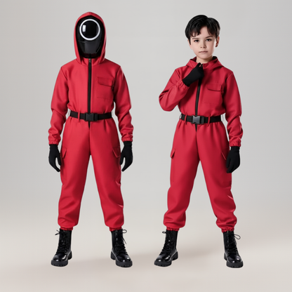 Kinder Jumpsuit Bewaker Kostuum Capuchon Set Polyester