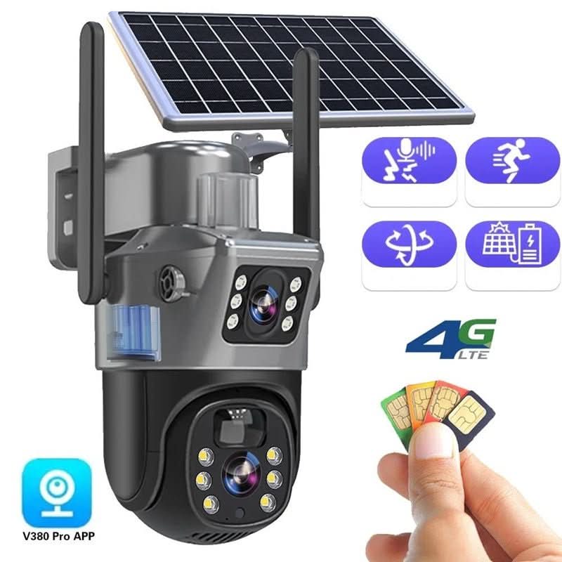 Draadloze Beveiligingscamera 4K met Zonnepaneel en 360° Rondomzicht