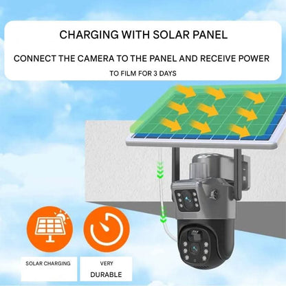 Draadloze Beveiligingscamera 4K met Zonnepaneel en 360° Rondomzicht