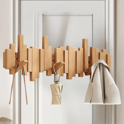 Houten Kapstok Opklapbaar met Magnetische Haken Modern Design