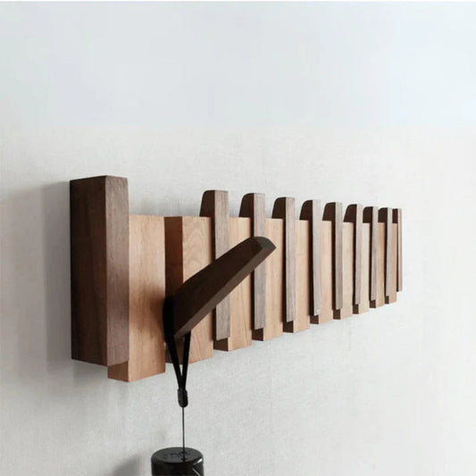 Wandkapstok Houten Inklapbare Haken Modern Design - Velinix