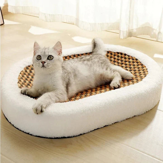 Kattenkrabpaal van hout en sisal met rustoppervlak – Voor katten in huis 0