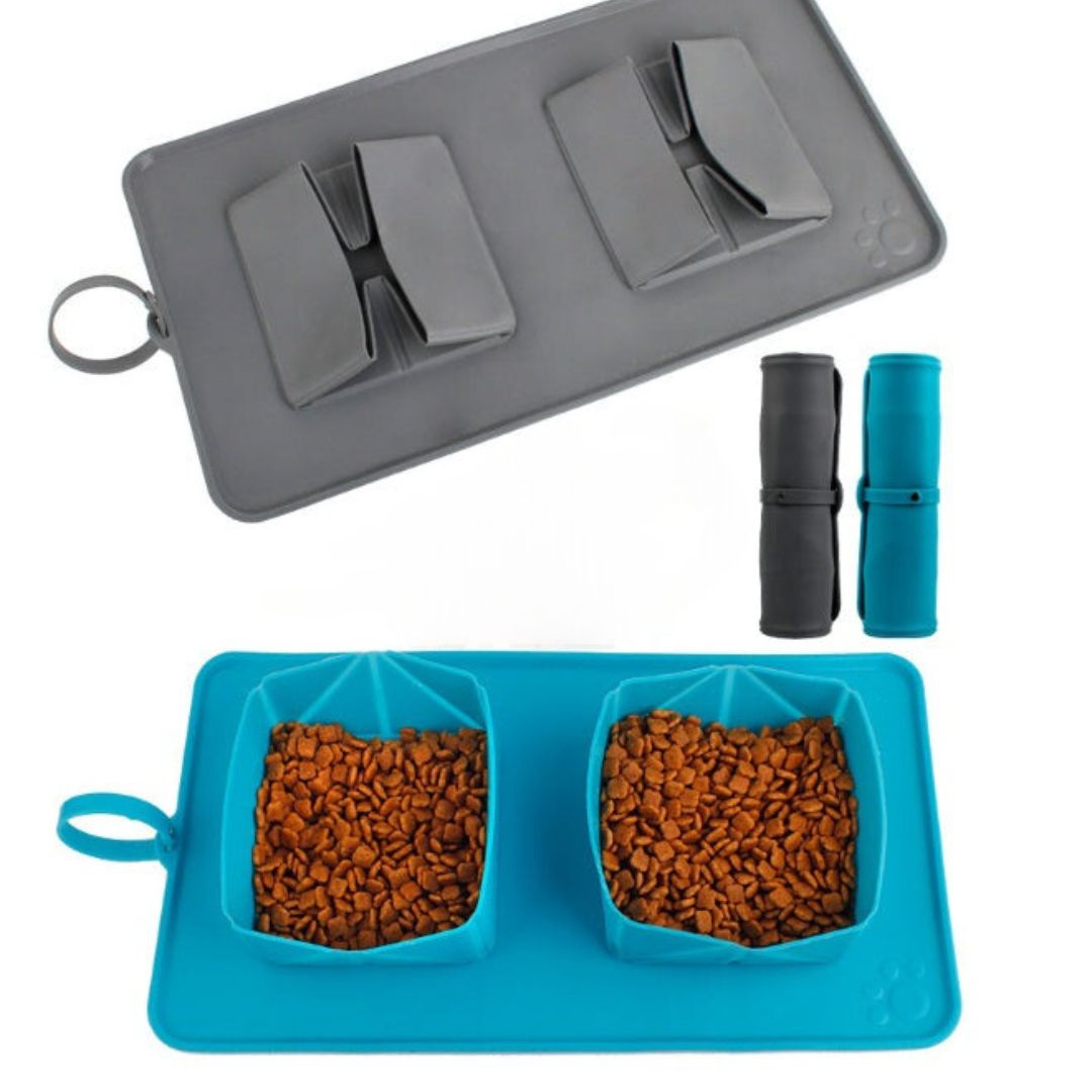 Reizen Voerbak Set voor Honden en Katten