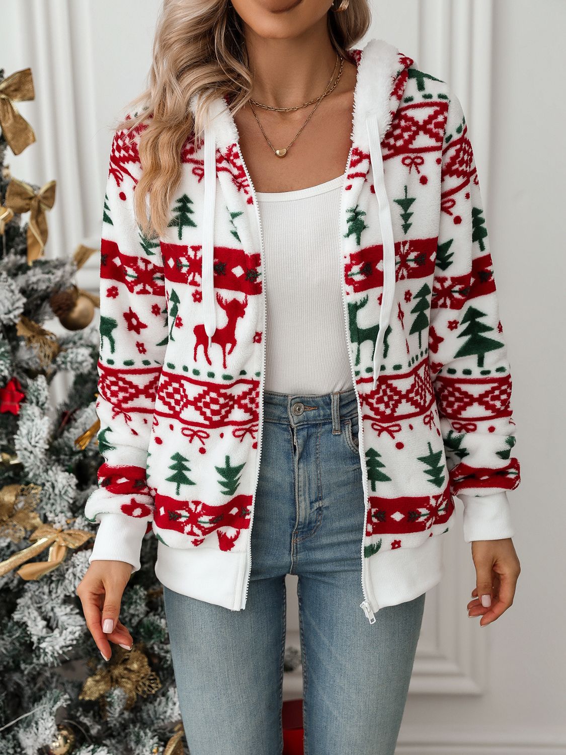 Kerst Hoodie Dames Warme Feestelijke Trui