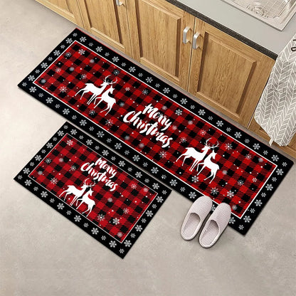Kerstboom Vloermat Plaid Ontwerp Absorberend Antislip