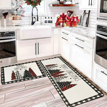 Kerstboom Vloermat Plaid Ontwerp Absorberend Antislip