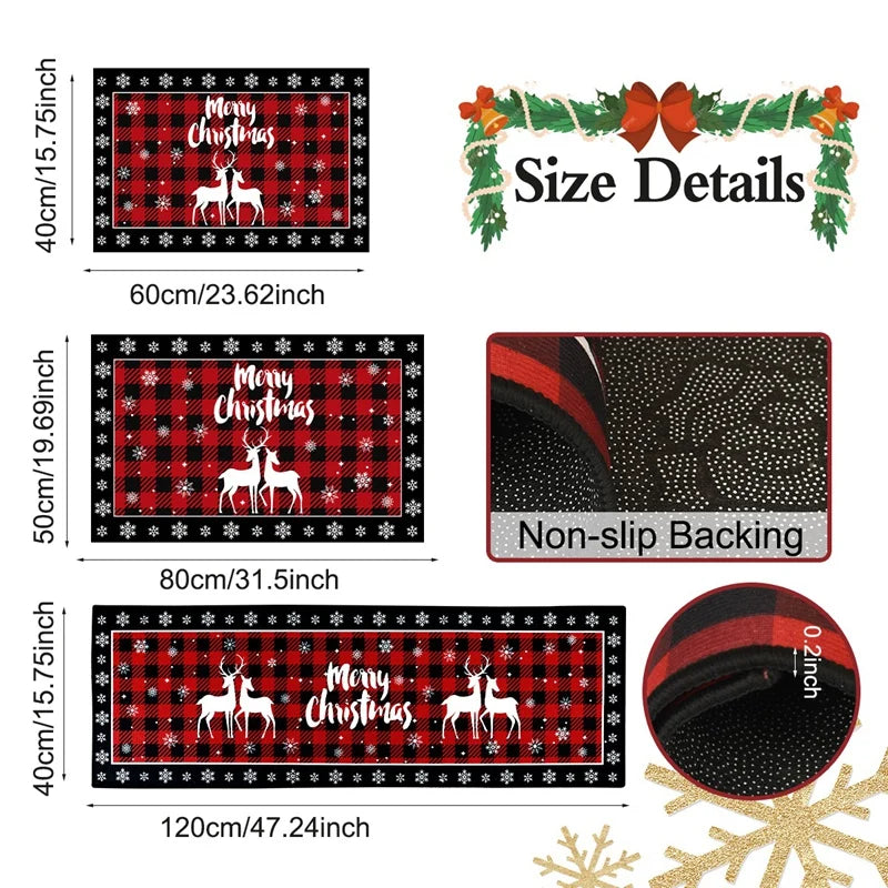 Kerstboom Vloermat Plaid Ontwerp Absorberend Antislip