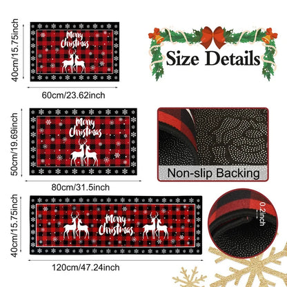 Kerstboom Vloermat Plaid Ontwerp Absorberend Antislip