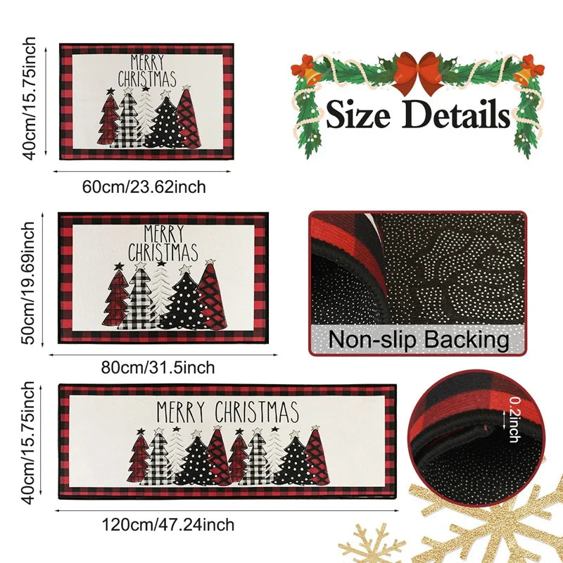 Kerstboom Vloermat Plaid Ontwerp Absorberend Antislip