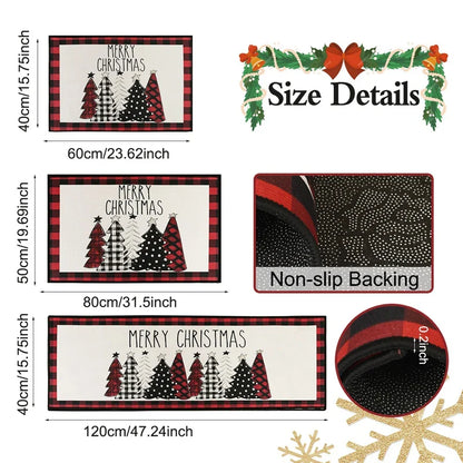Kerstboom Vloermat Plaid Ontwerp Absorberend Antislip