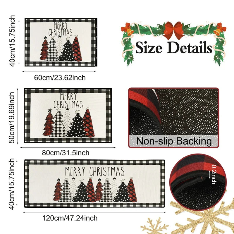 Kerstboom Vloermat Plaid Ontwerp Absorberend Antislip
