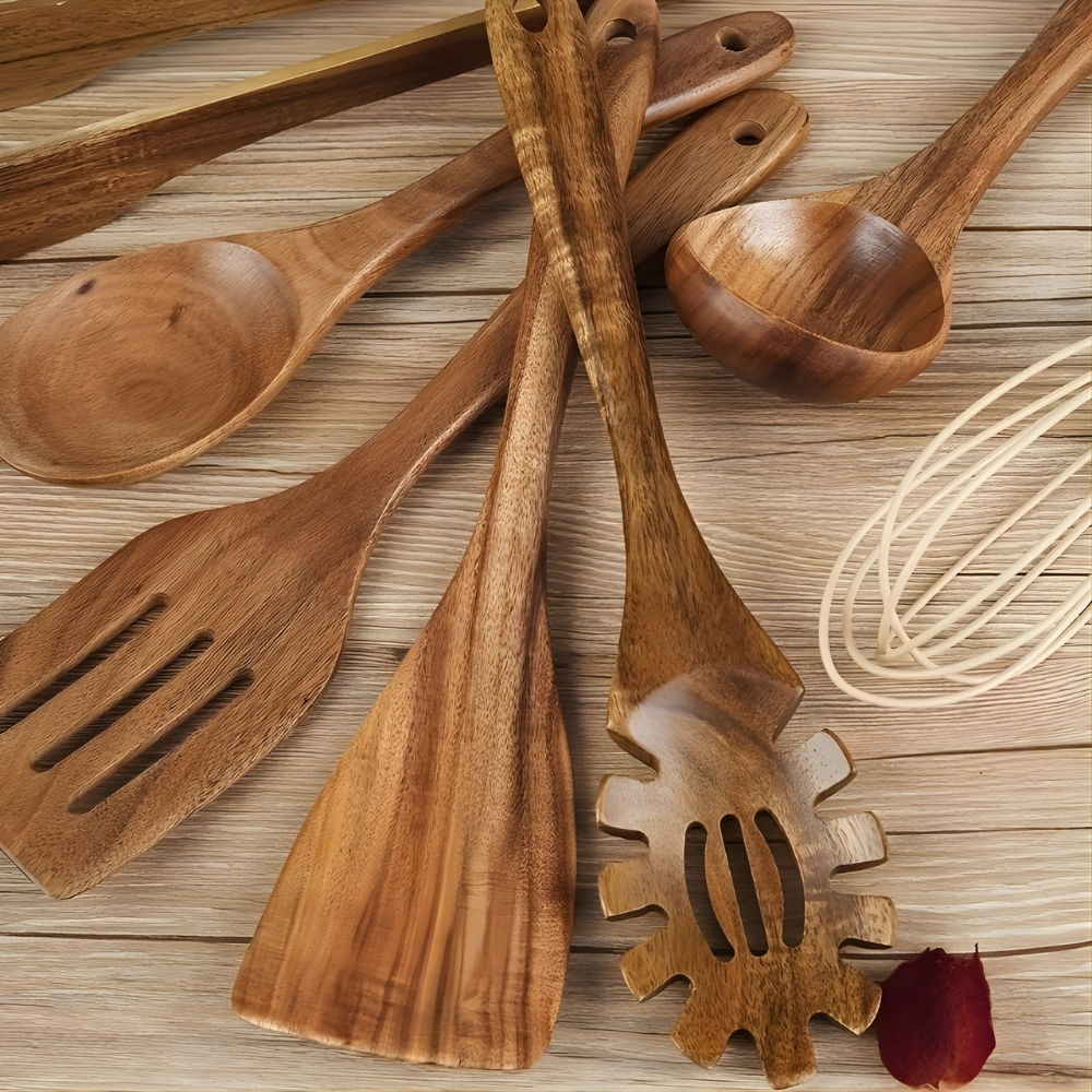 Houten Keukengerei Set 6-delige Kookgerei