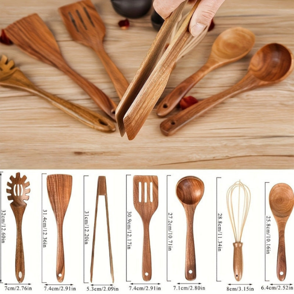 Houten Keukengerei Set 6-delige Kookgerei