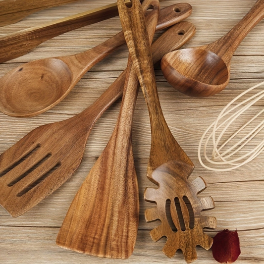 Houten Keukengerei Set 6-delige Kookgerei - Velinix