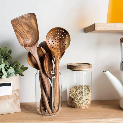 Houten Keukengerei Set Duurzaam voor Dagelijks Gebruik