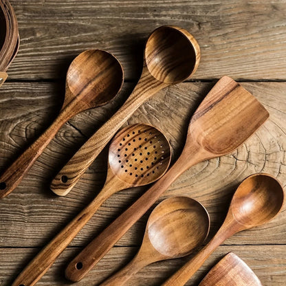 Houten Keukengerei Set Duurzaam voor Dagelijks Gebruik