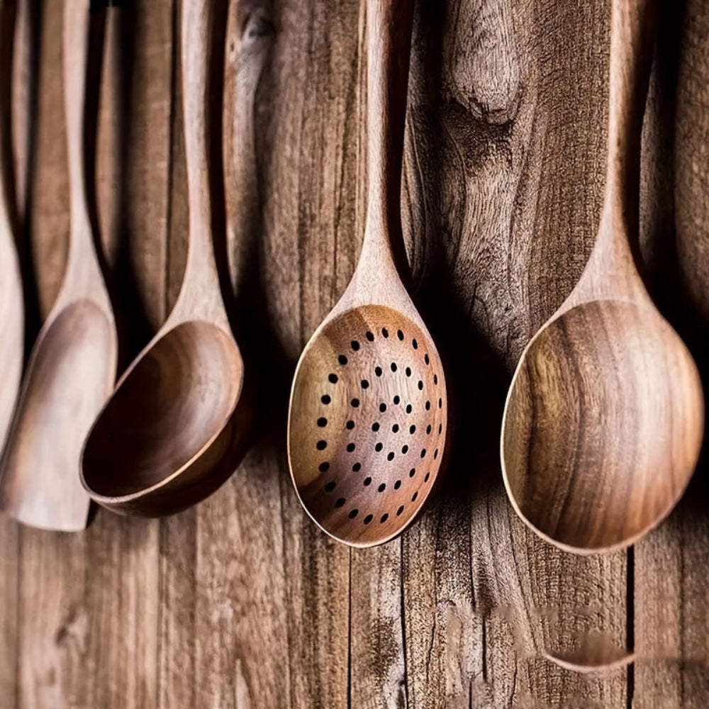 Houten Keukengerei Set Duurzaam voor Dagelijks Gebruik