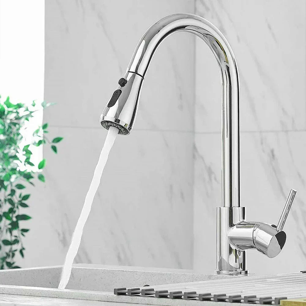 Keukenkraan Met Uittrekbare Sproeikop RVS Modern Design