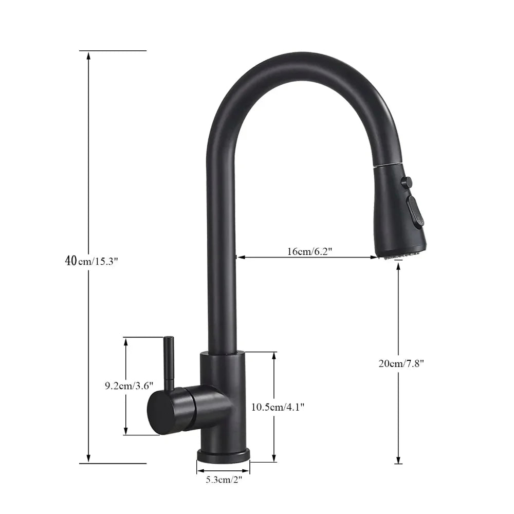 Keukenkraan Met Uittrekbare Sproeikop RVS Modern Design