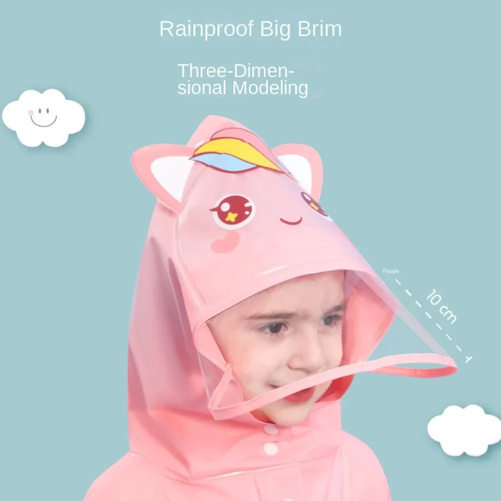 Kinderregenponcho Waterdicht Dinosaurus Eenhoorn Voor School