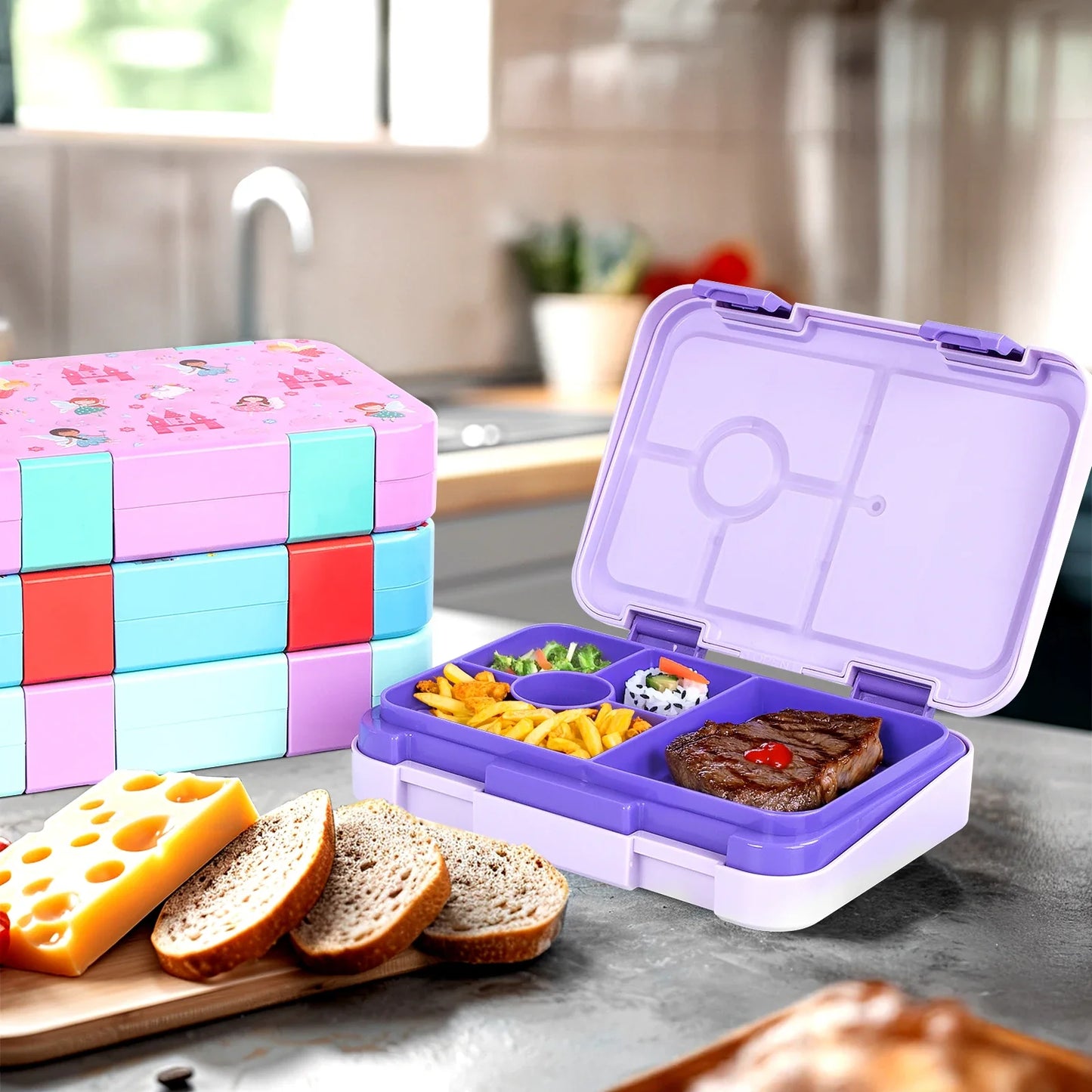 Lunchbox Bento Kinderschoolbestendig Magnetronbestendig Lekvrij