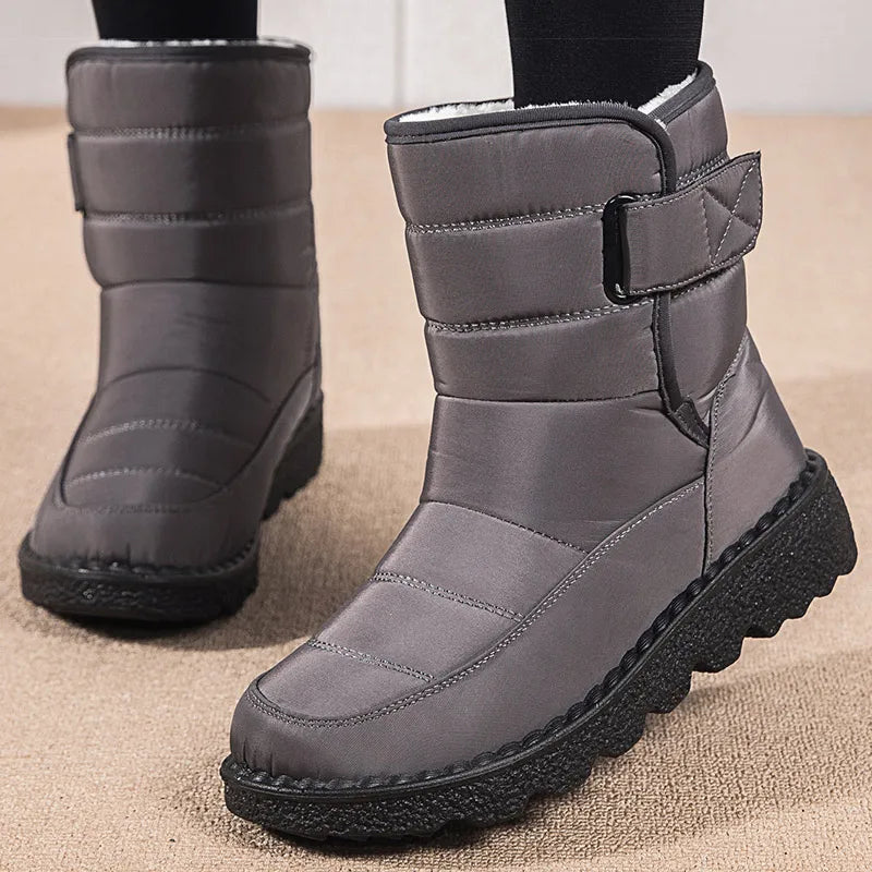 Dames Winterschoenen Waterdicht Zwart Bontgevoerd